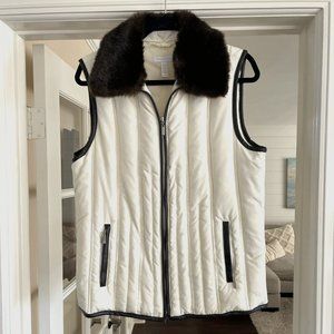 Vest  Off/White. Puffy/Down  Women's Sz Lg.
